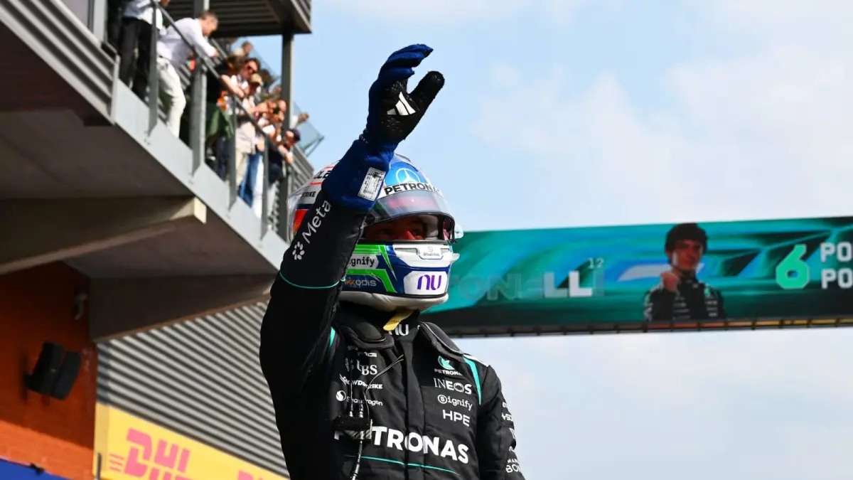 Kimi Antonelli merebut pole position GP Belgia 2026 usai mencatat lap tercepat 1 menit 44,361 detik. (F1)