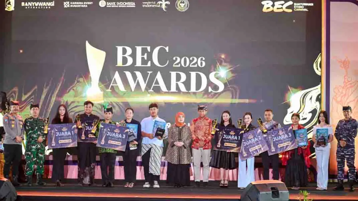 JUARA: Para peraih BEC Awards 2026 Sub Tema Hasil Bumi dan Situs Perang. (Ramada Kusuma/Radar Banyuwangi)