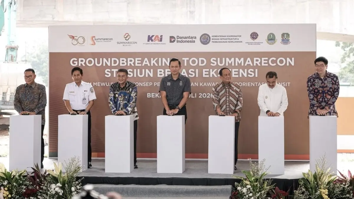 AHY meresmikan pembangunan Stasiun Bekasi Ekstensi berbasis TOD di Summarecon Bekasi. (Antara)