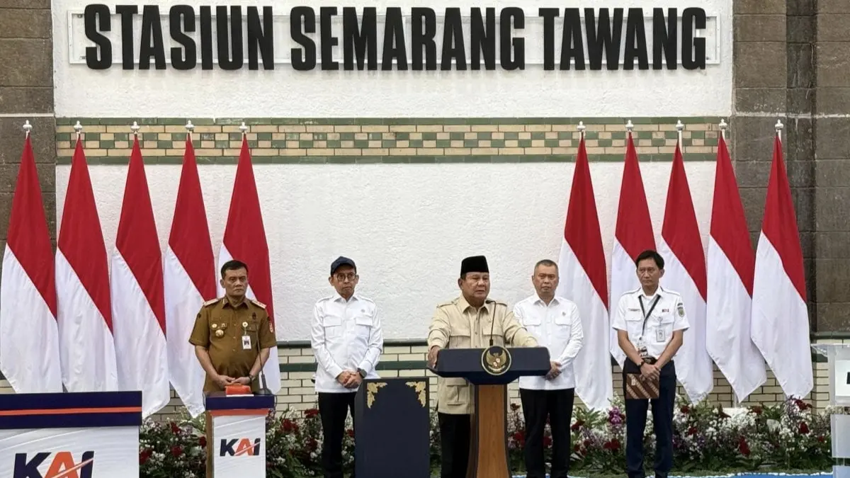 Revitalisasi Stasiun Semarang Tawang diresmikan Presiden Prabowo Subianto. (Antara)