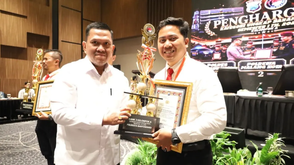 Satresnarkoba Polresta Banyuwangi meraih Ranking III Polda Jatim kategori barang bukti terbanyak Semester I 2026. (Polresta Banyuwangi)
