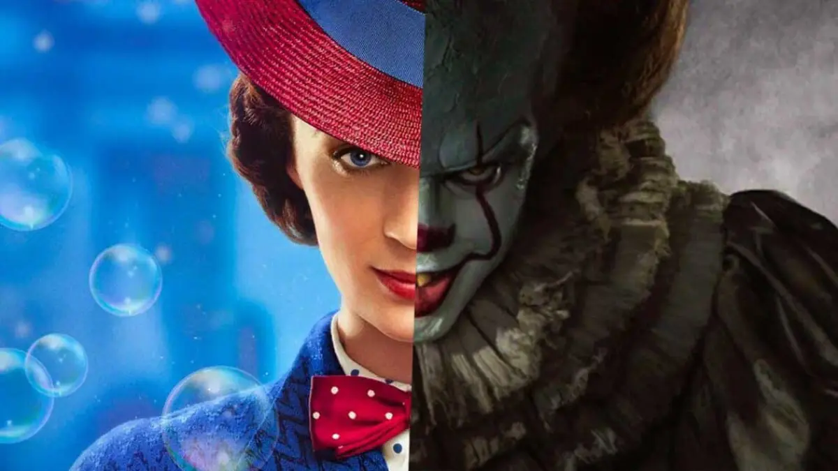 Teori penggemar yang menghubungkan Pennywise dalam IT dengan Mary Poppins kembali ramai diperbincangkan. (fortressofsolitude.co.za)