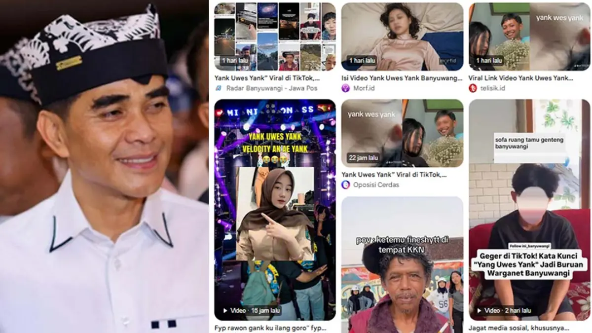 Kapolresta Banyuwangi Kombes Pol Dr. Rofiq Ripto Himawan meminta warganet menghentikan penyebaran konten viral "Yank Uwes Yank". (Ramada Kusuma/Radar Banyuwangi & Tangkapan Layar Google Search)