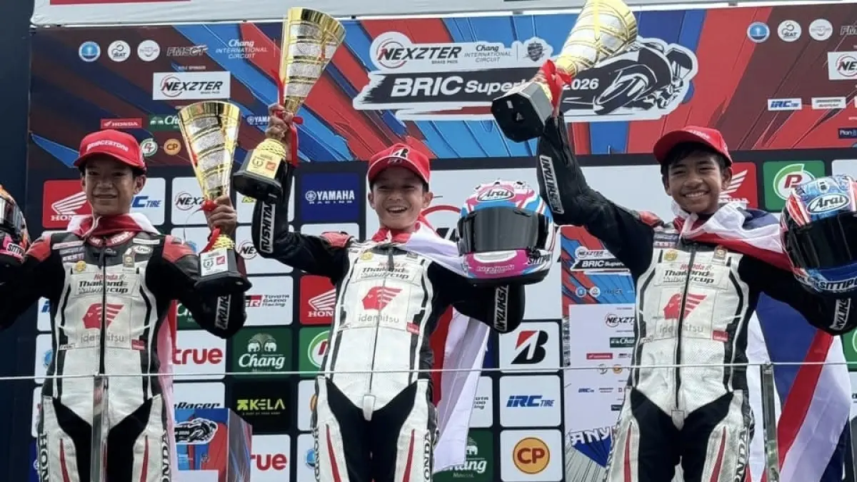 Abimanyu Bintang Fermadi tampil dominan dengan meraih double winner pada putaran ketiga IHTTC 2026 di Buriram. (Honda)