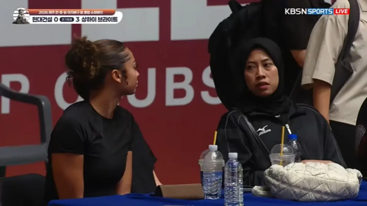 Megawati Hangestri dan Jordan Wilson. (Tangkapan Layar YouTube @KBS N Sports