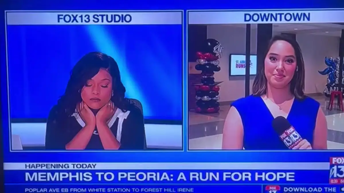 Penyiar televisi Amerika Serikat Dominique Dillon viral setelah tanpa sengaja tertidur beberapa detik saat siaran langsung berita pagi. (India Today)