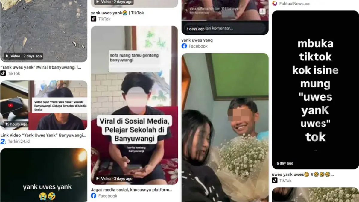 Pemeran pria "Yank Uwes Yank" muncul dan meminta maaf. Kasus ini masih menjadi perhatian dan masyarakat diminta tak menyebarkan. (Tangkapan Layar Google Search)