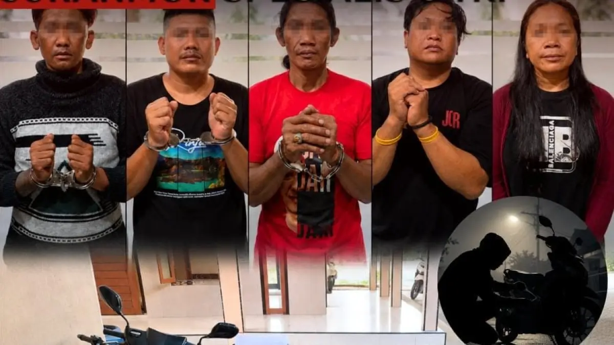 Polresta Banyuwangi membongkar sindikat curanmor yang beraksi di delapan TKP. (Polresta Banyuwangi)
