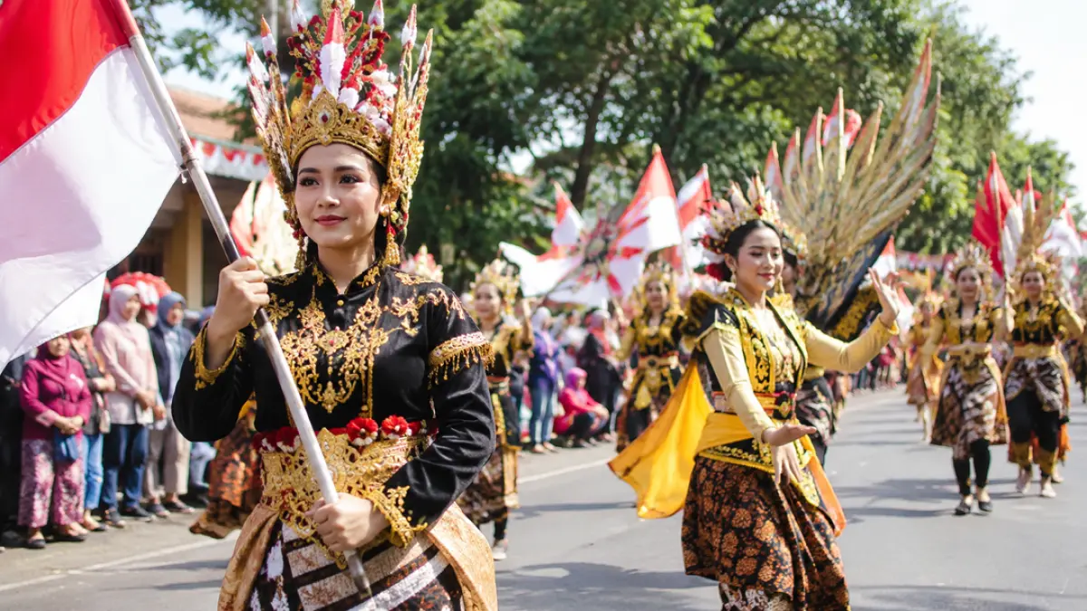 Ilustrasi karnaval Agustusan. (ChatGPT)