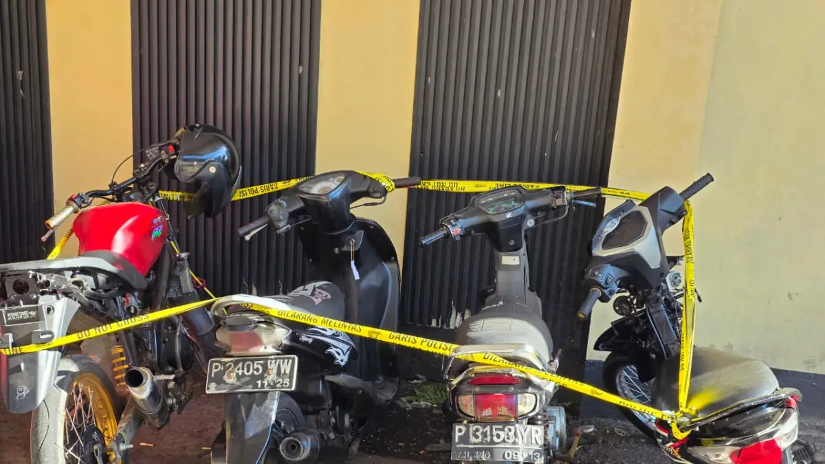 Polresta Banyuwangi membongkar curanmor di persawahan Desa Kluncing, Kecamatan Licin.