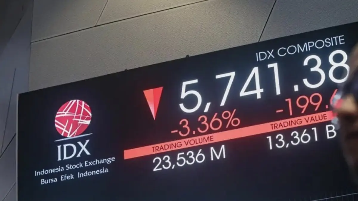 IHSG ditutup turun 1,53 persen ke 6.267,88 pada Selasa (11/8). (JawaPos.com)