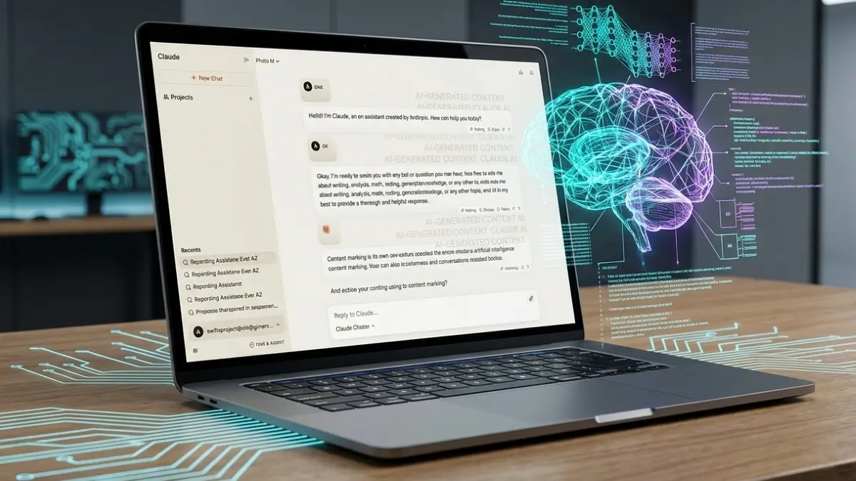 Anthropic menyiapkan teknologi watermark untuk menandai teks dan file yang dihasilkan AI, termasuk melalui layanan Claude, sebagai bagian dari pemenuhan aturan transparansi Uni Eropa. (Gemini AI)