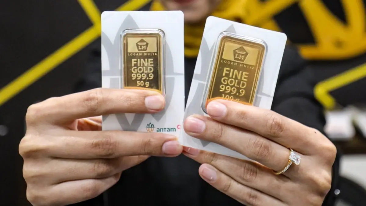 Harga emas di Pegadaian pada Rabu (12/8) mengalami penurunan untuk produk Galeri24, Antam, dan UBS dibandingkan dengan perdagangan sehari sebelumnya. (JawaPos.com)
