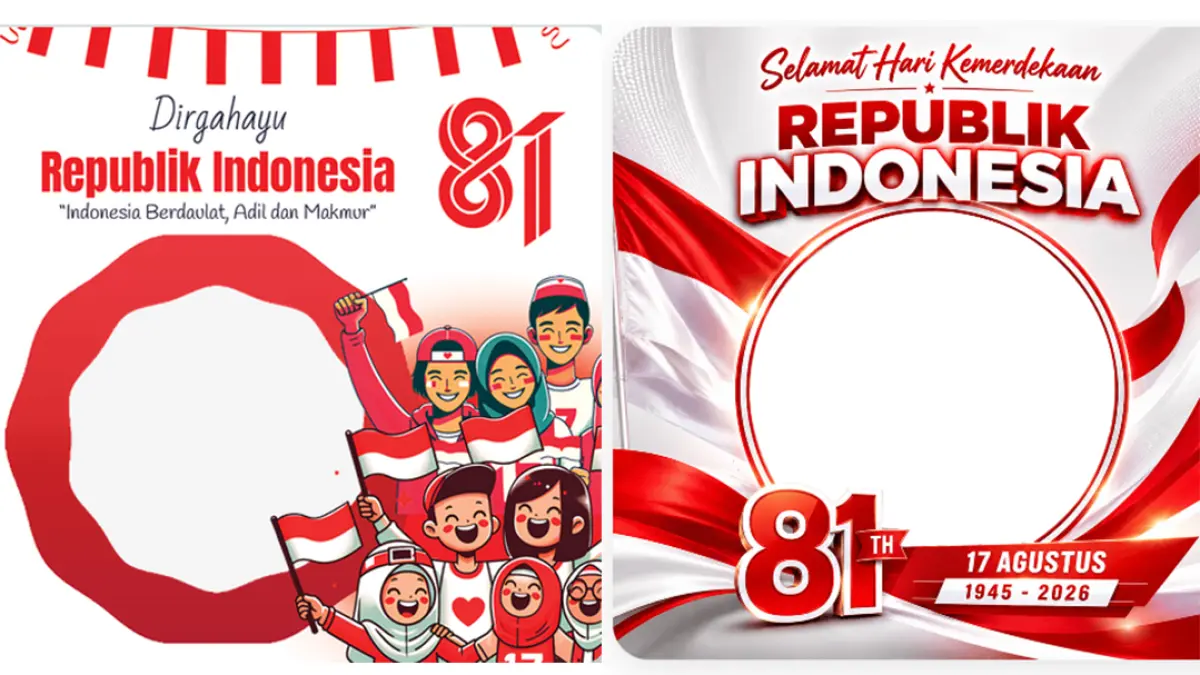 Link Twibbon HUT RI ke-81 17 Agustus 2026 gratis. Pilih desain favorit, pasang foto, lalu bagikan semangat kemerdekaan ke media sosial. (Twibbon)