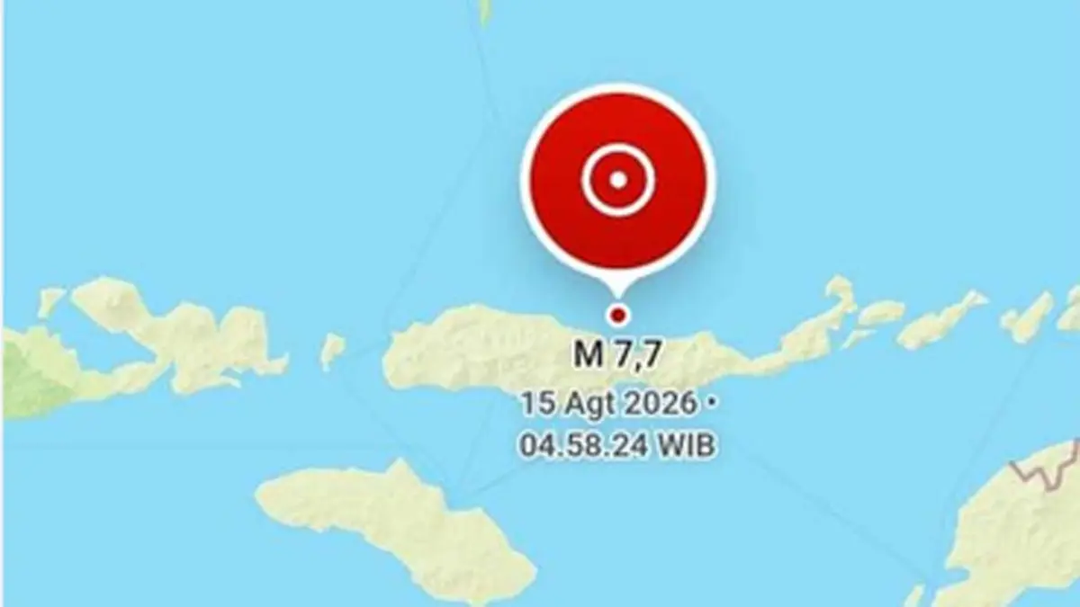 Gempa M 7,7 mengguncang Flores, NTT, Sabtu pagi. BMKG menyebut gempa dangkal itu berpotensi tsunami dan memperbarui peringatan dini. (Tangkapan Layar Google Search)