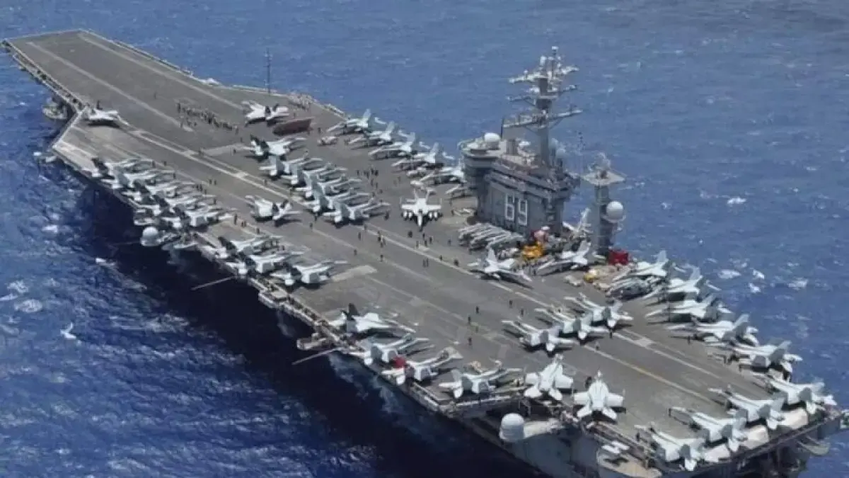Ilustrasi USS Abraham Lincoln. (Mehr News)