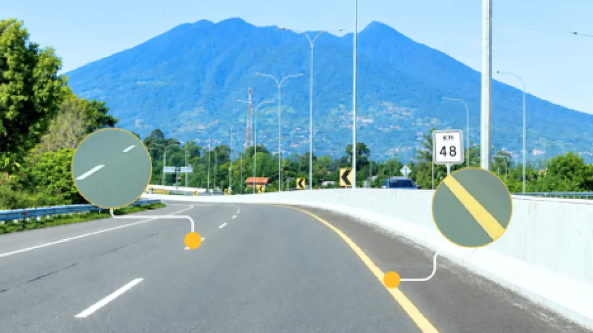 Kenali arti garis putih dan kuning di jalan tol, mulai dari tanda boleh pindah lajur hingga larangan berhenti demi keselamatan berkendara.(bpjt.pu.go.id)