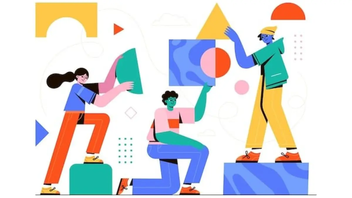 Corporate Memphis dikenal lewat figur manusia berproporsi tidak biasa, warna cerah, dan bentuk sederhana. Gaya ini populer di dunia teknologi, tetapi sekaligus menuai kritik karena dinilai terlalu seragam. (Magnific)