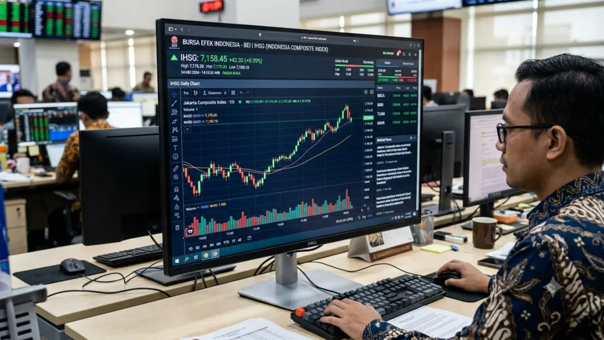 IHSG menguat 0,75 persen ke level 6.449,83 pada penutupan perdagangan 18 Agustus 2026, tetapi investor masih menghadapi risiko aksi ambil untung. (Gemini AI)