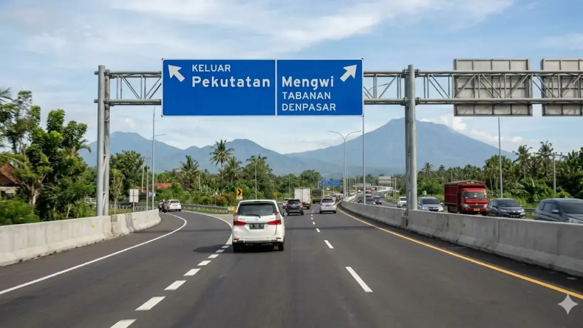 Ilustrasi Jalan Tol Gilimanuk-Mengwi. (AI - Radar Bali)