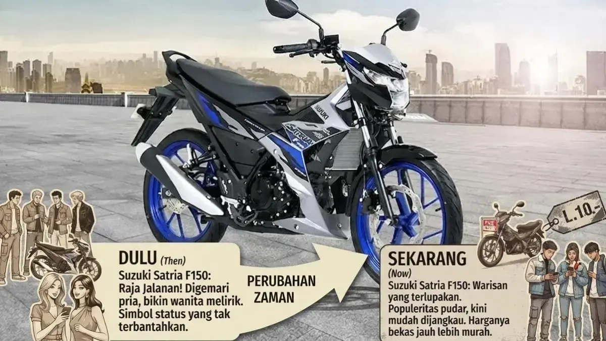 Suzuki Satria FU 150 dulu digandrungi anak muda.(Ilustrasi AI - Kalteng Pos)
