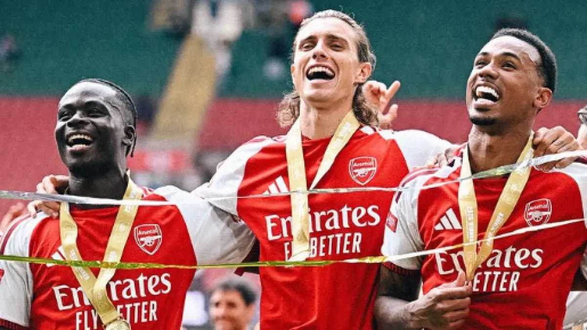 JUARA BERTAHAN: Arsenal akan hadapi Coventry City di laga perdana Premier League (Arsenal)