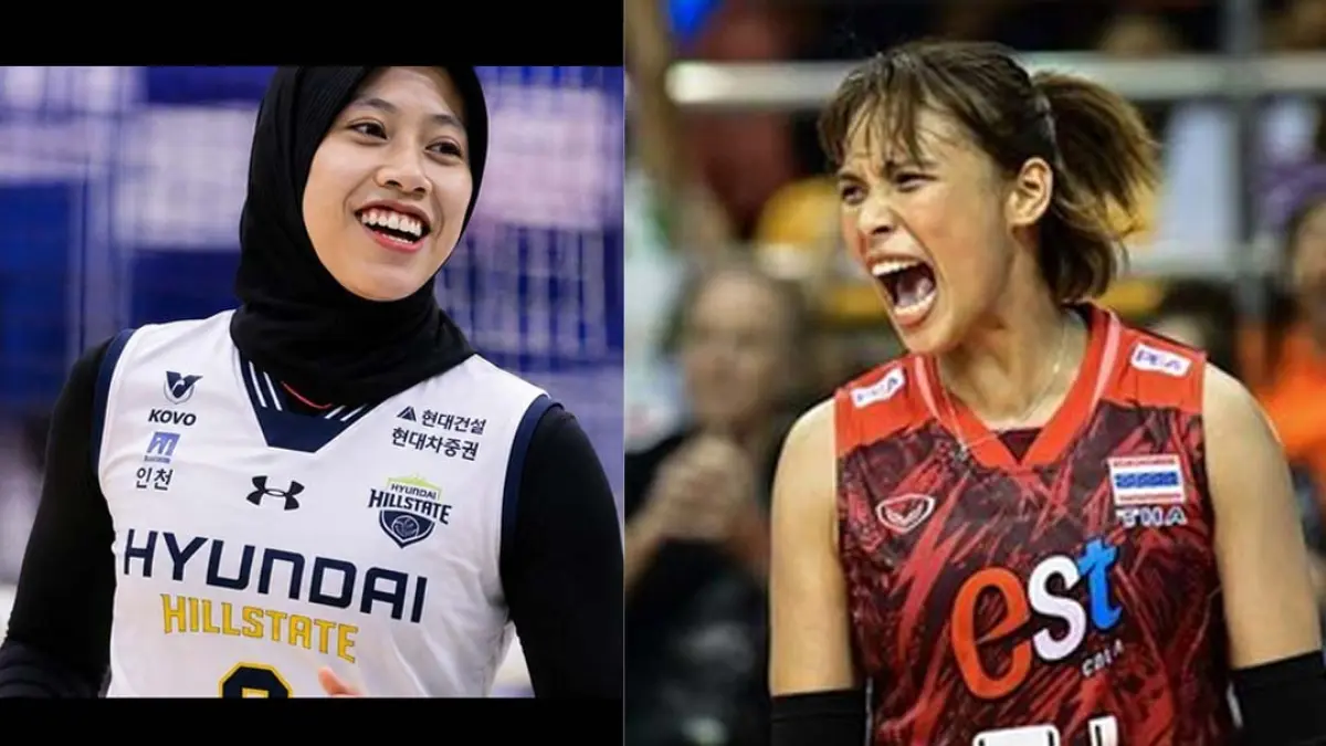Megawati Hangestri Pertiwi dan Thanacha Sooksod. (Kovo & thespike.co.kr)