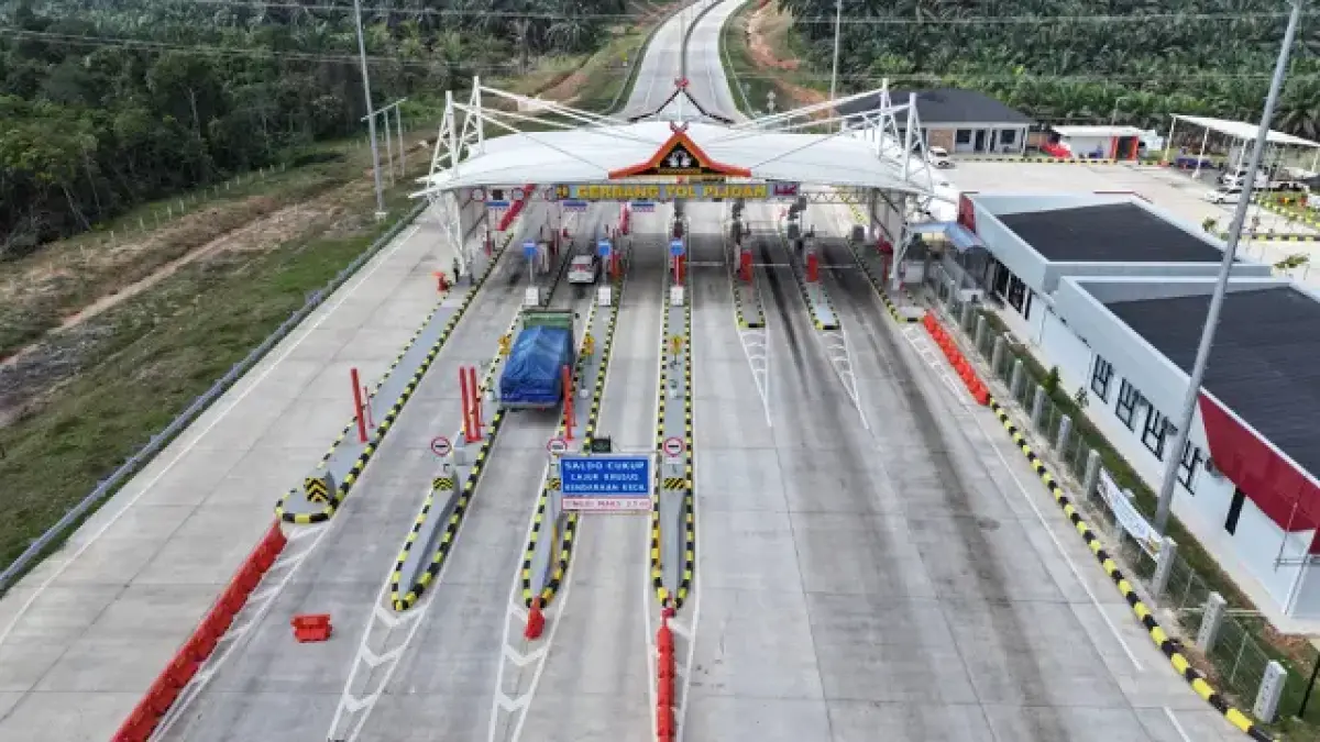 Tol Bayung Lencir-Simpang Ness segera berbayar. Waktu tempuh kini 40 menit dari sebelumnya 2 jam. Pengguna diminta siapkan saldo e-toll (Foto: Hutama Karya)