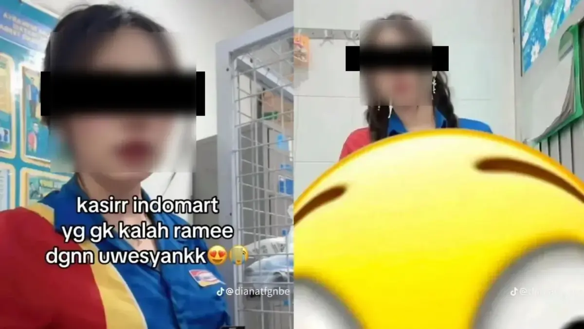 Video kasir Indomaret 7 menit ramai di TikTok. Klaim video full belum terbukti, sementara link mencurigakan berisiko mengarah ke phishing. (Tangkapan Layar)