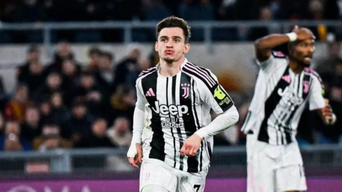 Francisco Conceicao setelah cetak gol untuk Juventus di laga imbang lawan AS Roma. (Dok. Francisco Conceicao)