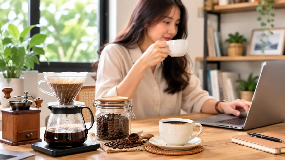 Kopi seduh dari biji kopi murni dapat menjadi pilihan bagi penikmat kopi yang ingin mengontrol bahan tambahan dalam minuman. (ChatGPT)