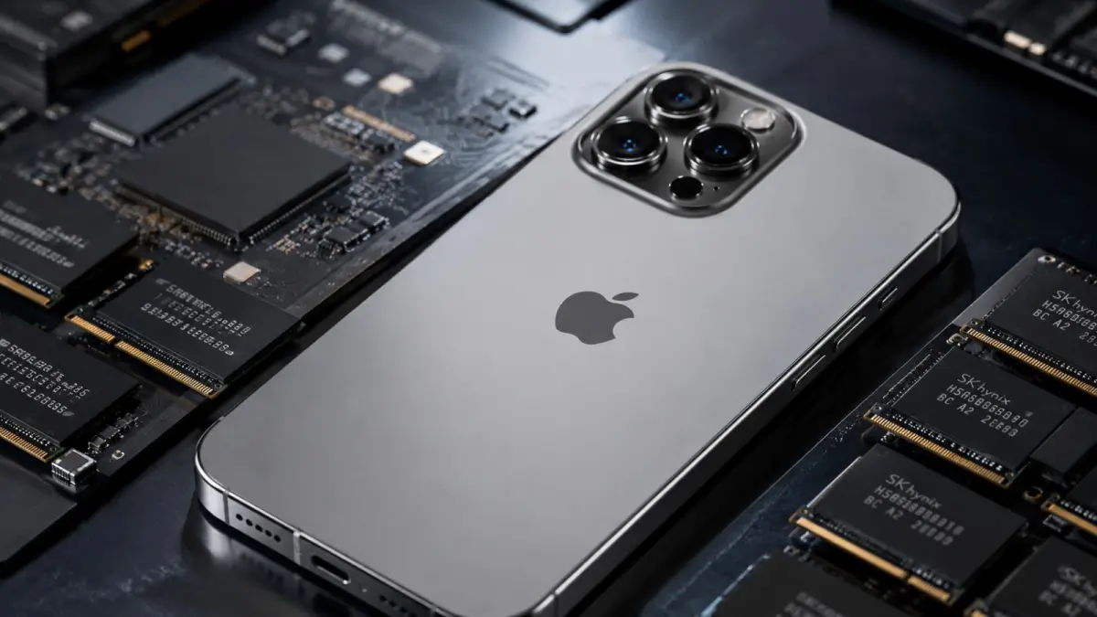 Ilustrasi iPhone 18. Harga seri terbaru Apple diprediksi naik sekitar US$100 akibat meningkatnya biaya komponen memori. (ChatGPT)
