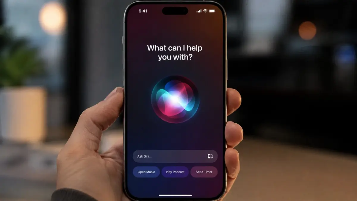 Ilustrasi Siri AI pada perangkat Apple. Fitur kecerdasan buatan tersebut dikabarkan akan menggunakan sistem daftar tunggu saat mulai diperluas kepada pengguna. (ChatGPT)