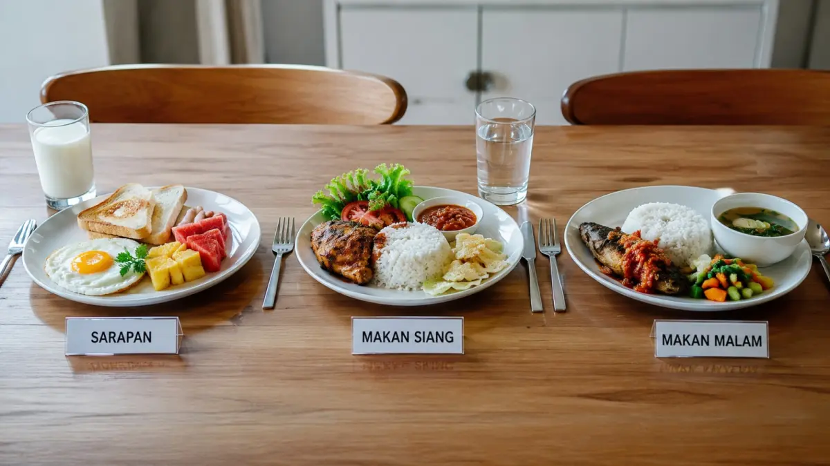 Kebiasaan makan tiga kali sehari telah menjadi bagian dari rutinitas masyarakat modern dan kembali dipertanyakan dari sudut pandang ritme biologis. (ChatGPT)