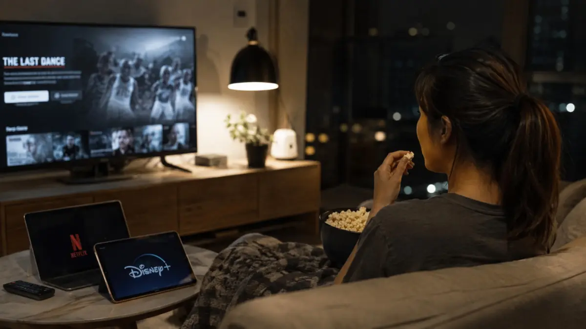 Niat menonton satu episode dapat berubah menjadi maraton berjam-jam ketika cerita semakin menarik dan fitur autoplay terus memutar episode berikutnya. (ChatGPT)