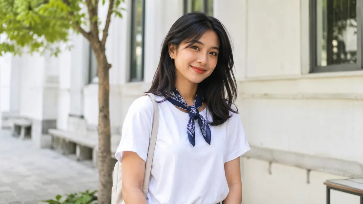 Bandana kembali digunakan sebagai aksesori gaya kasual anak muda. Selain dikenakan di kepala atau leher, kain bermotif khas ini dapat menjadi aksen pada tas, pergelangan tangan, dan pakaian. (ChatGPT)