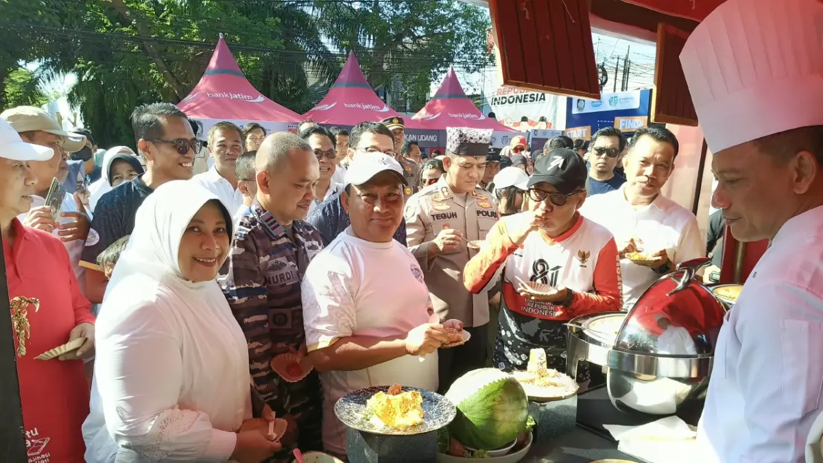 Banyuwangi Shrimp Fiesta 2026 menyediakan 2 kuintal udang untuk diolah dengan beragam menu masakan. (Ramada Kusuma/Radar Banyuwangi)