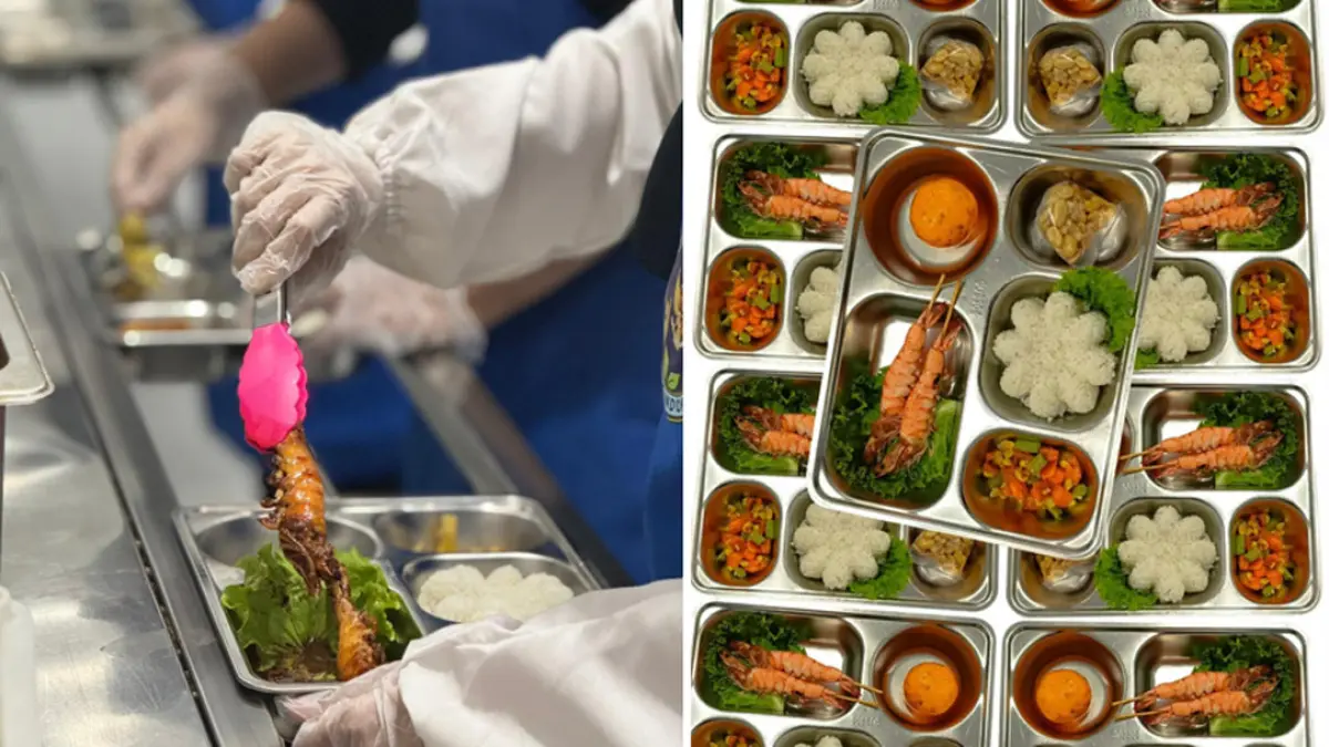 SPPG Sumberrejo dan SPPG Penganjuran 2 kerap menyajikan makanan berbahan udang pada hidangan yang didistribusikan kepada penerima manfaat MBG. Ajang Banyuwangi Shrimp Fiesta 2026, SPPG tersebut semakin bersemangat mengembangkan menu berbahan udang. (ISTIMEWA)