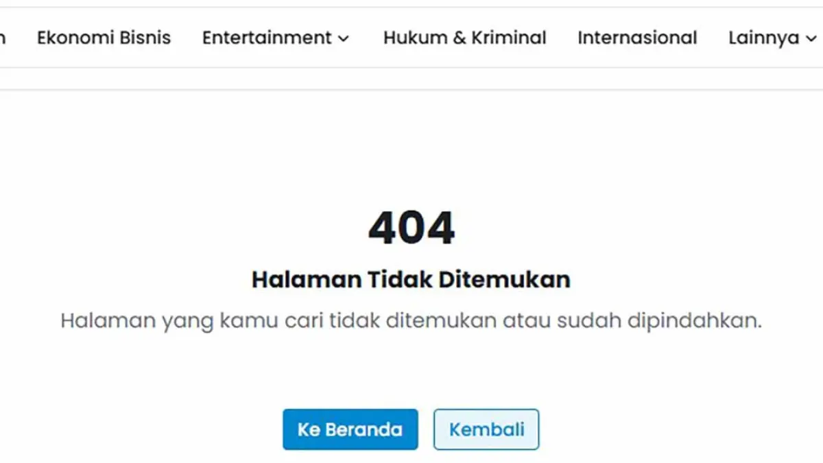 Error 404 Not Found berarti halaman tidak ditemukan. Kenali penyebab, cara mengatasinya, serta langkah tepat mengelola 404 agar SEO tetap aman. (Tangkapan Layar)