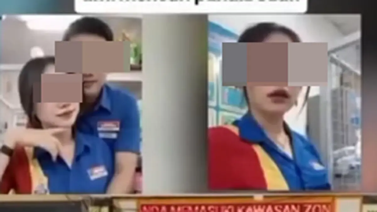 Video kasir Indomaret 7 menit viral di media sosial. Cek fakta menunjukkan narasinya menyesatkan dan link palsu berisiko phishing. (Tangkapan Layar)