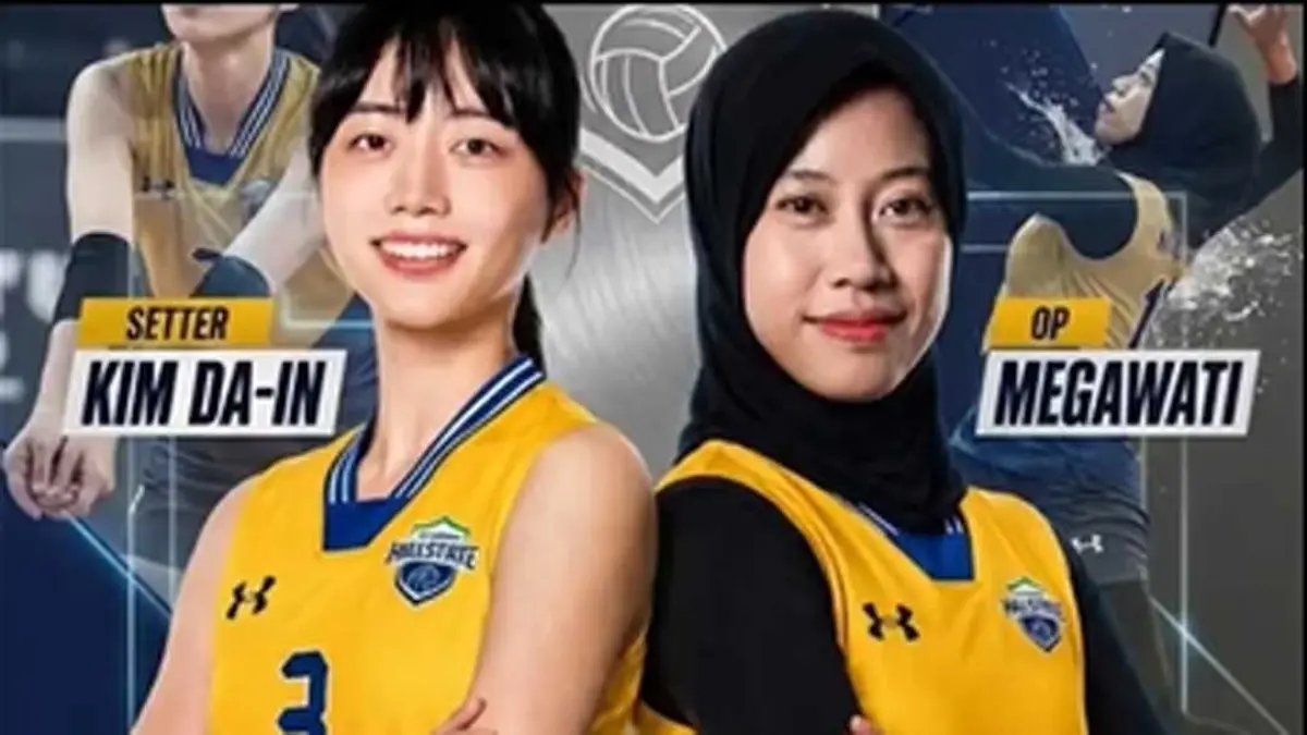 Kim Da-in dan Megawati Hangestri Pertiwi. (Tangkapan Layar TikTok @Ratna S Tan)