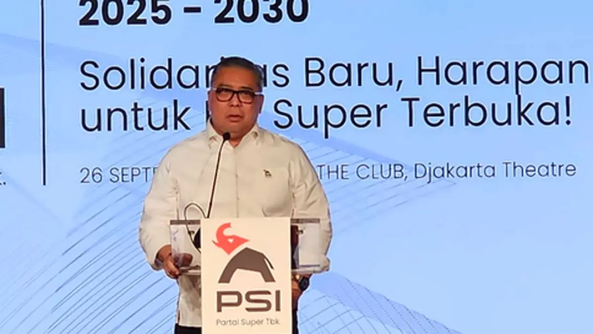 Politi PSI Ahmad Ali dalam acara pelantikan Pengurus DPP PSI di Djakarta Theater, Jakarta Pusat, beberapa waktu lalu. (Ridwan/ JawaPos.com)