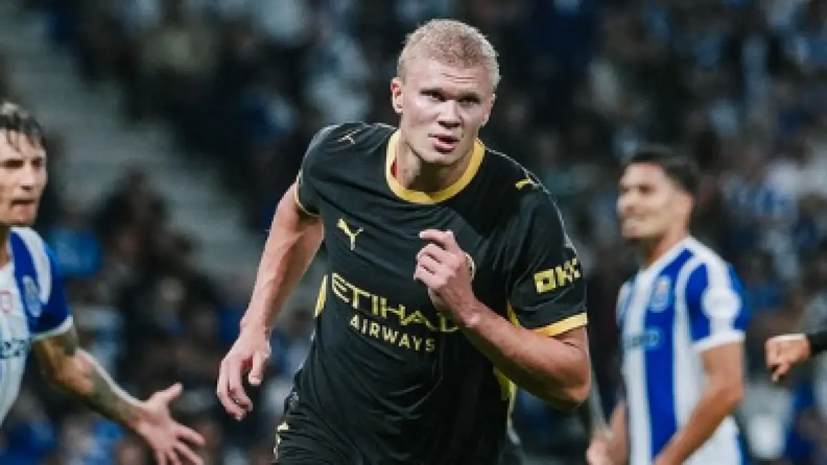 ANCAMAN: Haaland siap jadi tumpuan Manchester City dalam partai derby kontra Manchester United (Manchester City)