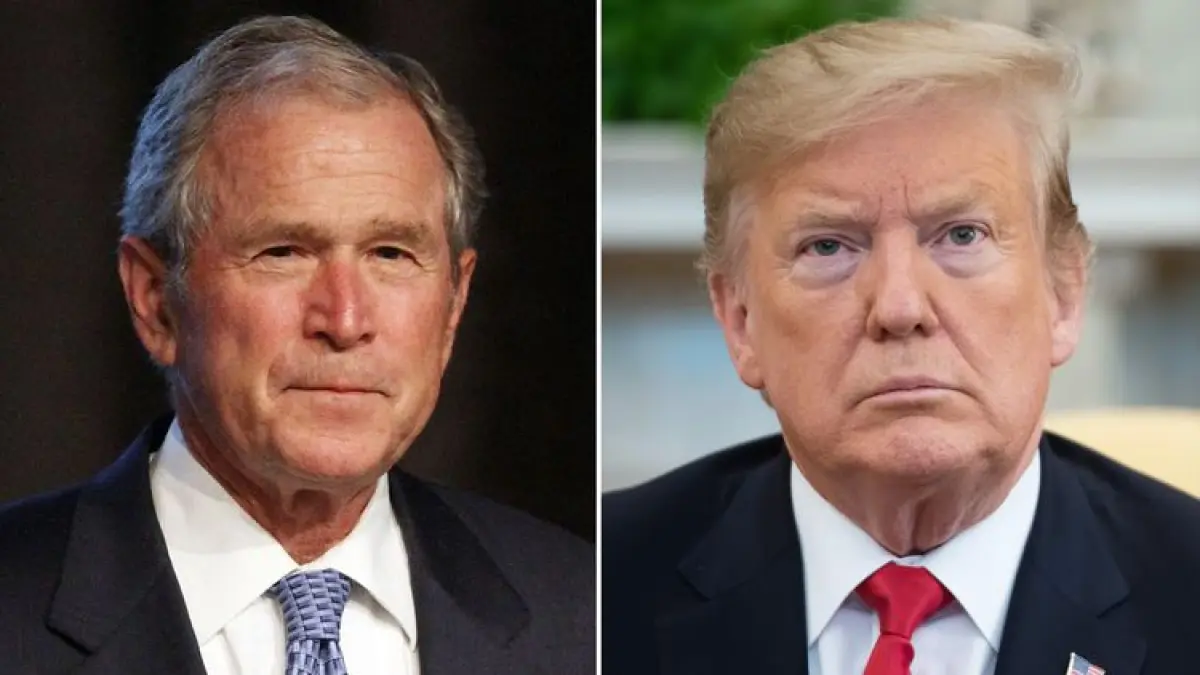 George W. Bush dan Donald Trump (Laura Cavanaugh/FilmMagic; Saul Loeb/AFP/Getty)