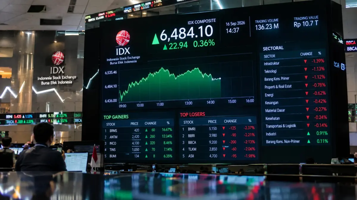 Pergerakan IHSG, rupiah, dan harga emas menjadi perhatian pasar menjelang keputusan kebijakan suku bunga The Fed pada September 2026. (ChatGPT)
