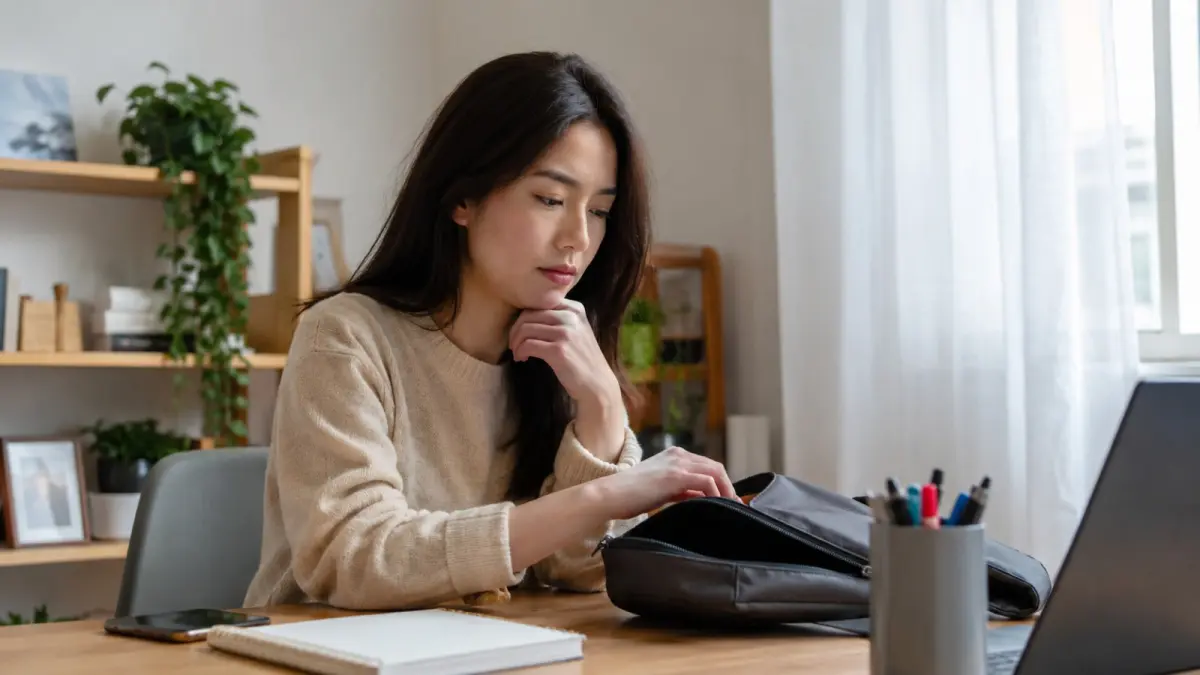 Bicara sendiri saat sedang berpikir, mencari barang, atau mengerjakan sesuatu dapat menjadi bentuk self-talk dalam kehidupan sehari-hari. (ChatGPT)