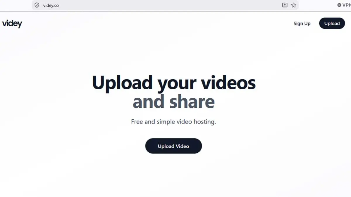 Cara membuat link video gratis di Videy.co tanpa login. Cukup upload video dari HP atau komputer, tunggu selesai, lalu salin tautan untuk dibagikan. (Tangkapan Layar)