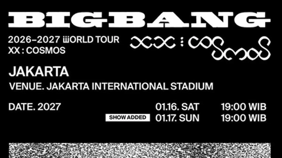 Tiket BIGBANG Jakarta mulai dijual 17 September 2026. Simak jadwal presale, harga tiket Rp1,55 juta-Rp6,5 juta, dan lokasi konser di JIS. (Instagram @coppamagz)