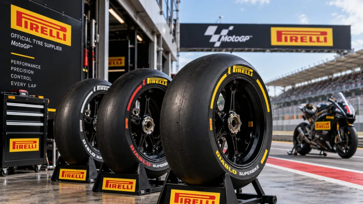 Sejumlah pembalap menjalani tes ban Pirelli MotoGP 2027 di Red Bull Ring, Austria, Senin (21/9). Sebanyak 18 rider dari lima pabrikan terlibat dalam pengujian prototipe 850 cc dan motor 1.000 cc yang telah dimodifikasi. (ChatGPT)