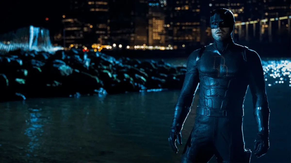 Charlie Cox sebagai Daredevil dalam Daredevil: Born Again Season 2. Serial Marvel tersebut dilaporkan akan berakhir pada Season 3 setelah sebelumnya sempat direncanakan berlanjut dalam jangka panjang. (Marvel Studios)